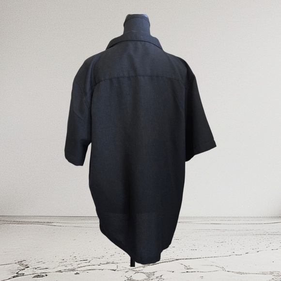 Denver Hayes Black Casual Button Down Shirt With Embroidery Size Med - Picture 3 of 5